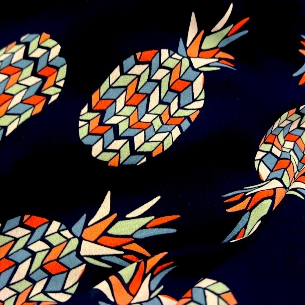LOFT Navy Pineapple 🍍 Print Sleeveless Top - Picture 5 of 7